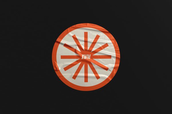 Glued Sticker Mockup on Dark Background