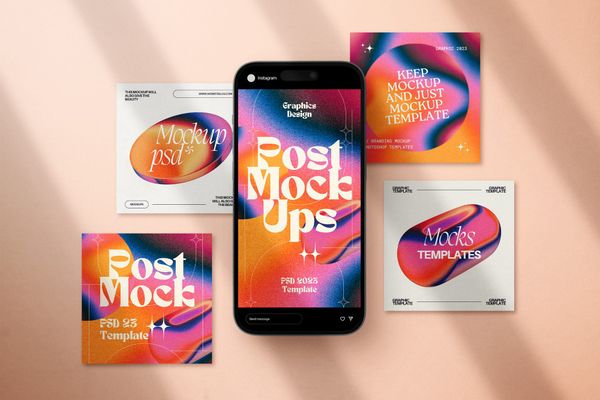 Instagram Mockup Color Gradient