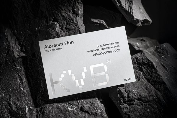 Minimal Embossed Business Card Mockup