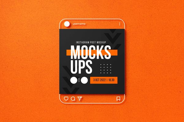 Orange Elegant Instagram Post Mockups