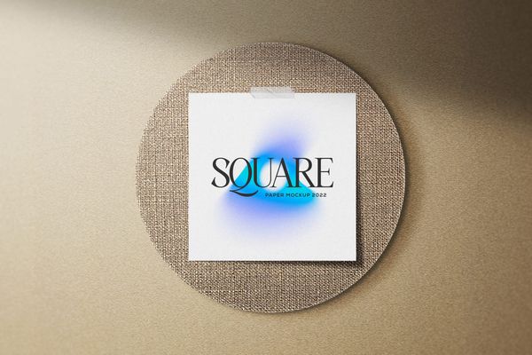 Square Mockup On Brown Background