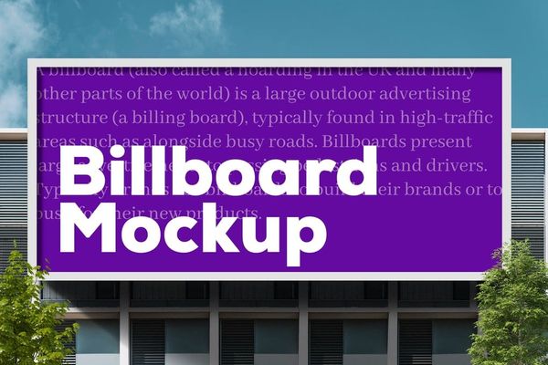 Purple Outdoor Billboard Mockup