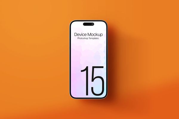 Branding Orange Phone 15 Device Mockup