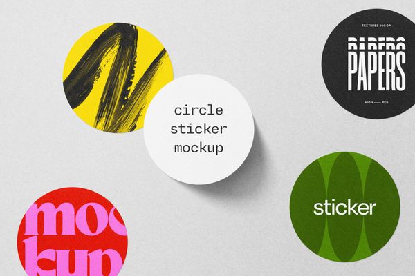Elegant Circle Sticker Mockup