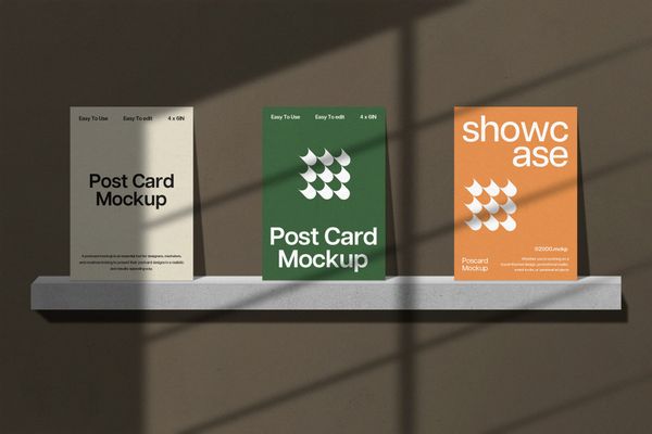 Three Postcard Mockup
