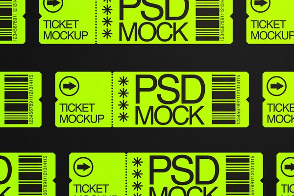 Green Ticket Mockup