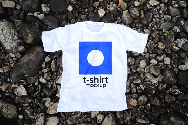 T-Shirt Mockup On Stone