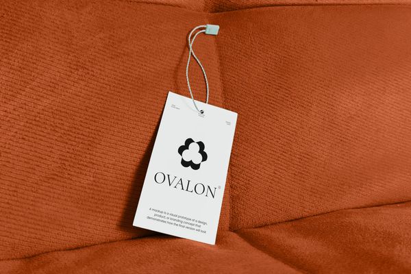 Minimal Tag Mockup On Sofa