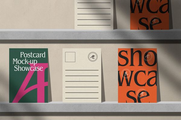 Minimal Postcard Mockup Set