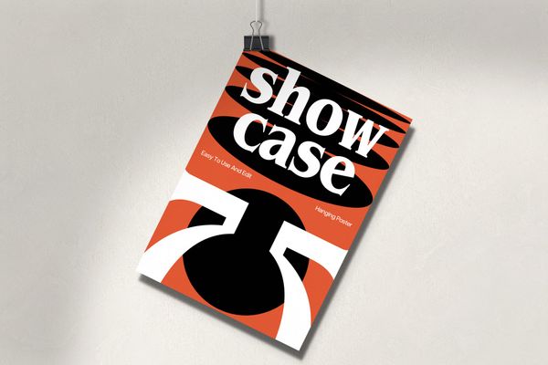 Realistic Hanging Poster Mockup