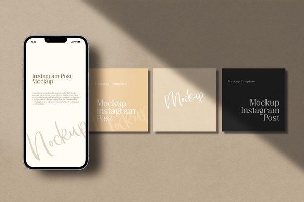 Elegance Mobile Phone and Instagram Post Mockups