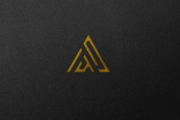 Embossed Gold Logo Mockup Black