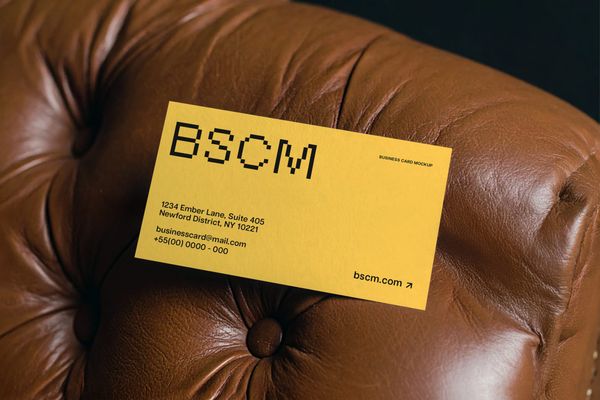Leather Surface Business Card Mockup