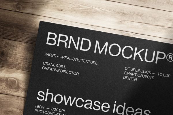 Paper Logo Mockup on Wood