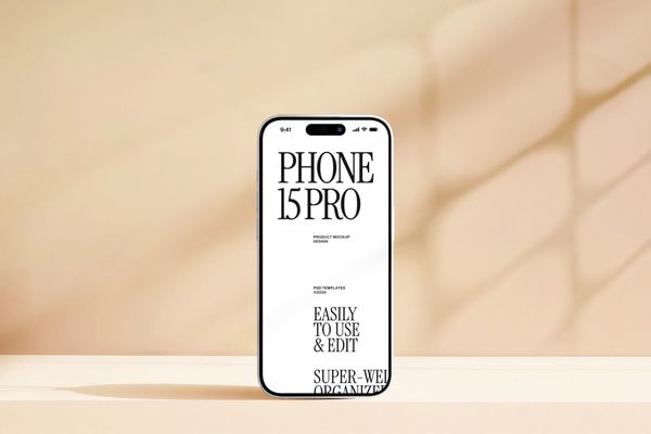 Minimal Standing iPhone Mockup