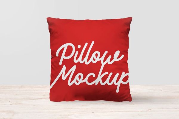 Red Pillow Mockup