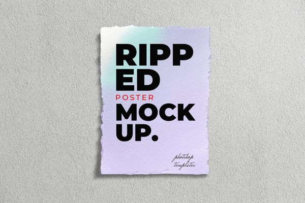Minimal Ripped Poster Mockup