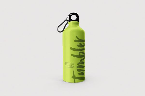 Tumbler Bottle Mockup Single Lime Green