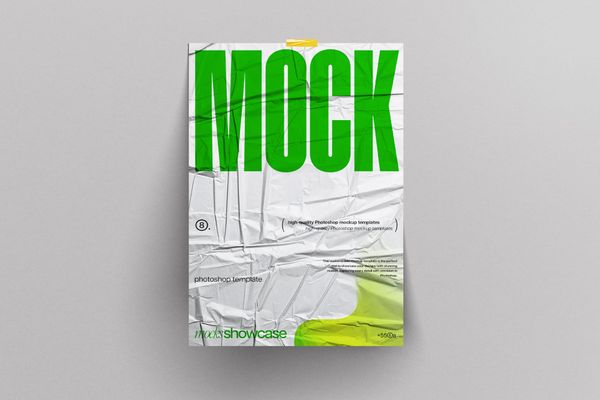 Wrinkled Poster Mockup