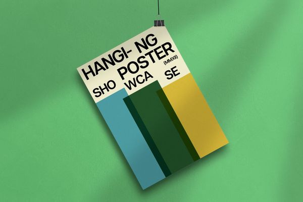 Minimal Stripes Hanging Poster Mockup