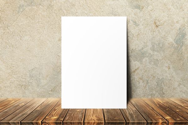 A4 Paper Mockup Lean on Wall Texture