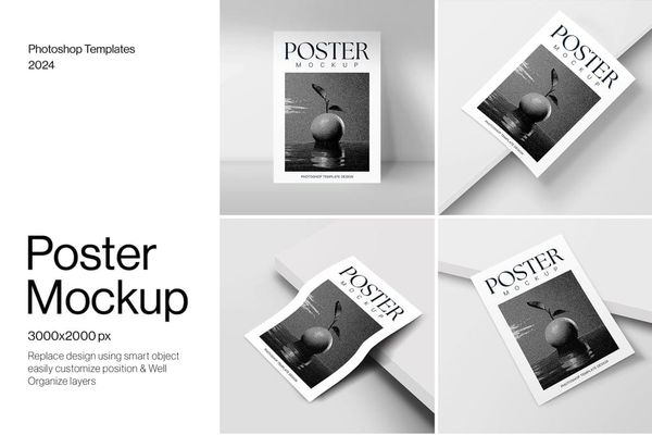 Realistic Poster Mockup for Branding Display