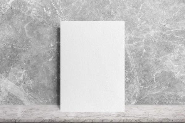 A4 Poster Mockup Lean on Cement Wall Background