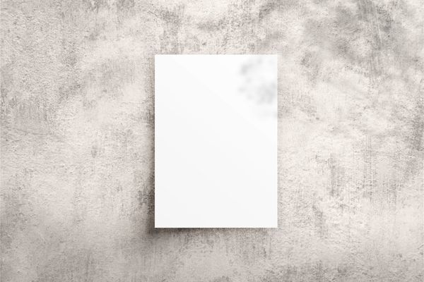 A4 Poster Mockup on Dirty Plaster Wall