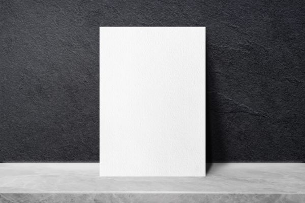 A4 Poster Mockup on Rough Stone Podium