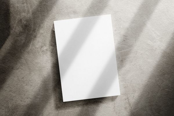 A4 Poster Mockup on Wall Texture with Shadow