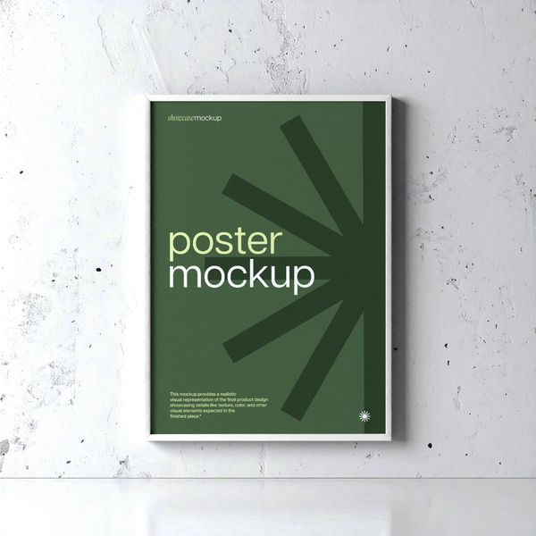Aesthetic White Frame Poster Mockup
