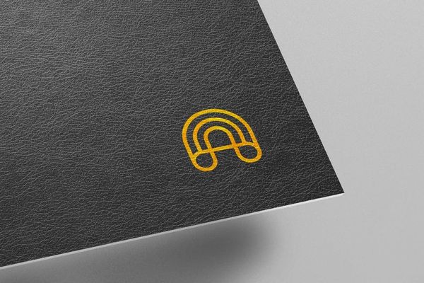 Black Leather Logo Mockup