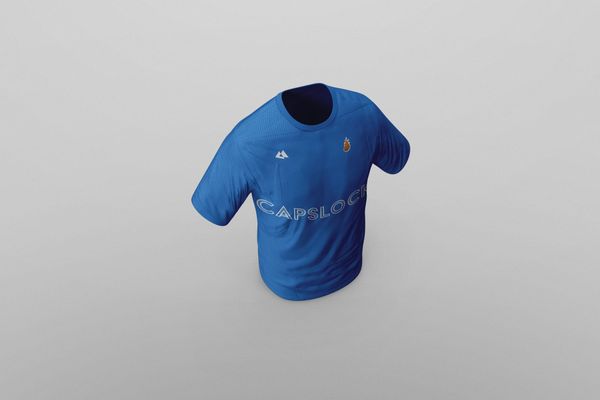 Blue Short Jersey T-Shirt Mockup