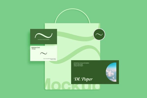 Minimalist Green Branding Mockup Pack