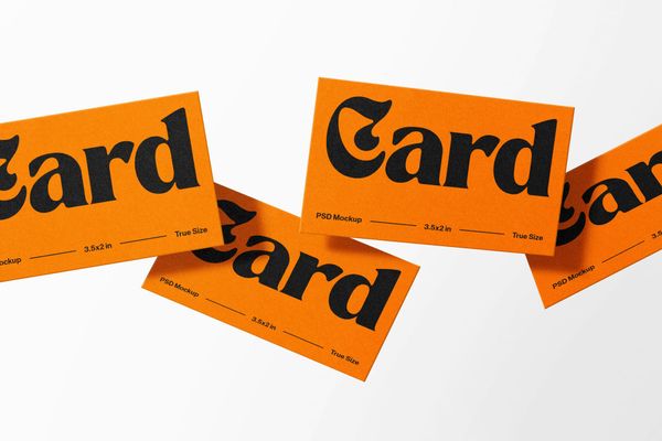 Floating Simple Business Card Mockup