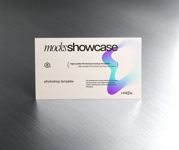 Business Card Mockup on Metal Surface