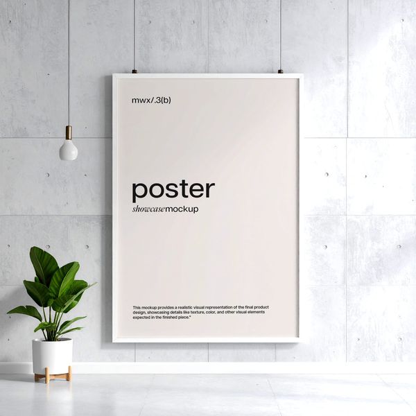 Clean White Frame Poster Mockup