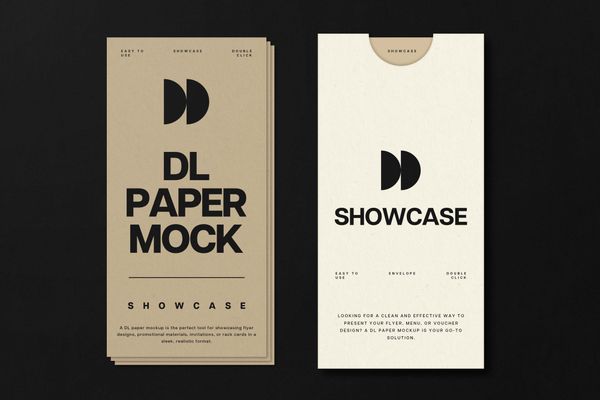 DL Paper And Envelope Mockup
