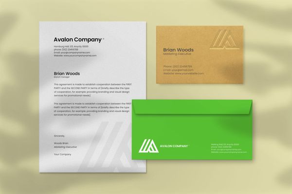 Elegant Stationery Branding Mockup with Natural Shadows