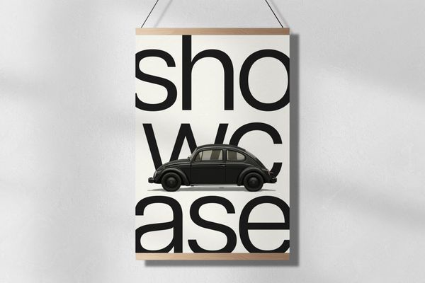 White Hanging Poster Mockup