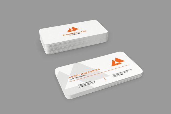 Modern Rounded Corner Business Card Mockup