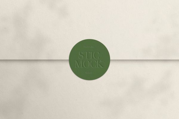 Premium Circle Sticker Mockup