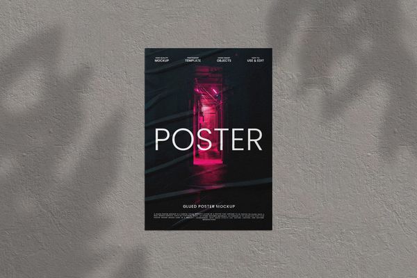 Classy Glued Poster Mockup