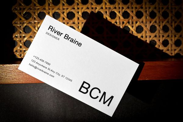 Rustic Rattan Business Card Mockup