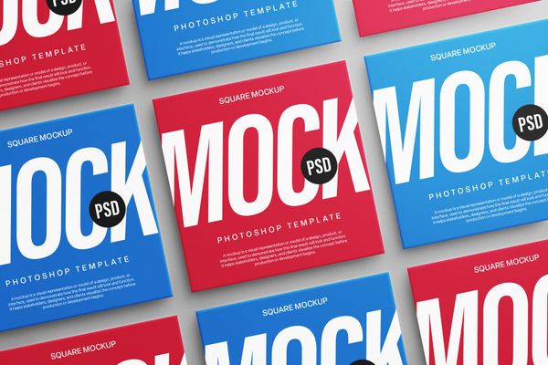 Colorful Square Mockup
