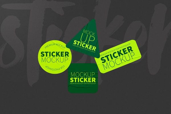 Custom Shape Sticker Mockup