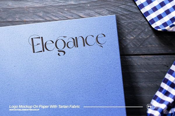 Purple Debossed Logo Mockup