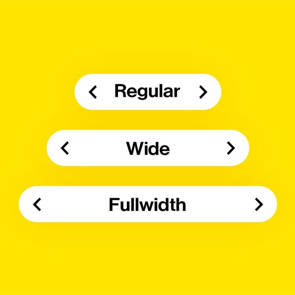 Editor Card Size Regular, Wide, and Fullwidth