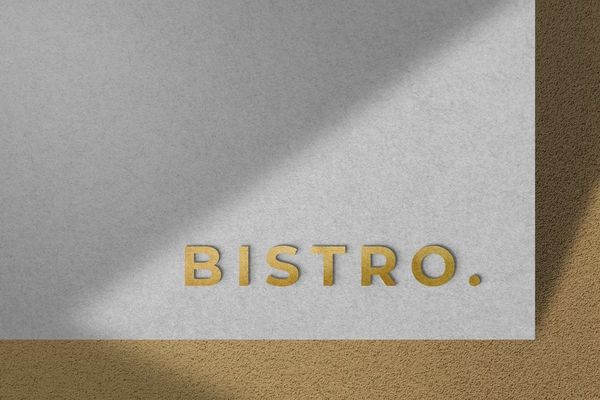 Embossed Bistro Logo Mockup