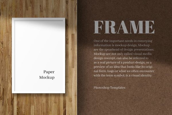Frame Mockup On Wooden Background